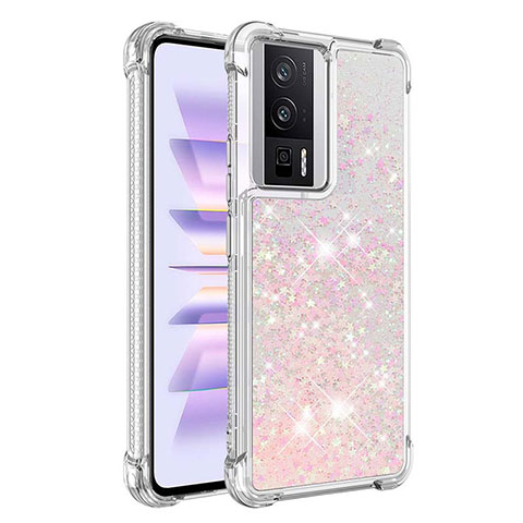 Silikon Hülle Handyhülle Gummi Schutzhülle Flexible Tasche Bling-Bling S03 für Xiaomi Redmi K60 5G Rosa