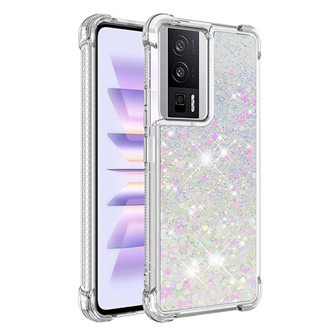 Silikon Hülle Handyhülle Gummi Schutzhülle Flexible Tasche Bling-Bling S03 für Xiaomi Redmi K60 5G Silber