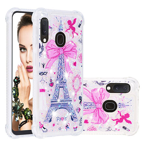 Silikon Hülle Handyhülle Gummi Schutzhülle Flexible Tasche Bling-Bling S04 für Samsung Galaxy A20e Plusfarbig