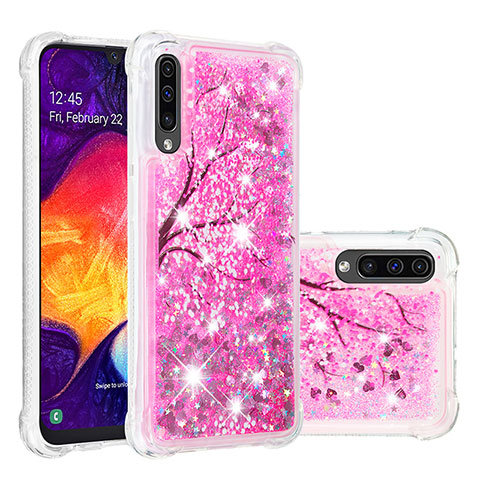 Silikon Hülle Handyhülle Gummi Schutzhülle Flexible Tasche Bling-Bling S04 für Samsung Galaxy A50 Pink