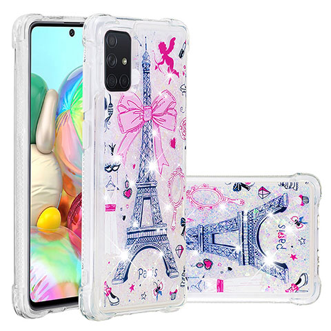 Silikon Hülle Handyhülle Gummi Schutzhülle Flexible Tasche Bling-Bling S04 für Samsung Galaxy A71 4G A715 Rosa