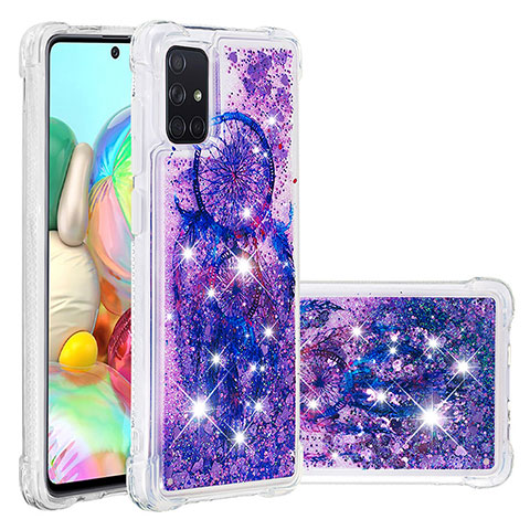 Silikon Hülle Handyhülle Gummi Schutzhülle Flexible Tasche Bling-Bling S04 für Samsung Galaxy A71 5G Violett