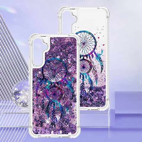 Silikon Hülle Handyhülle Gummi Schutzhülle Flexible Tasche Bling-Bling YB1 für Samsung Galaxy A34 5G Violett