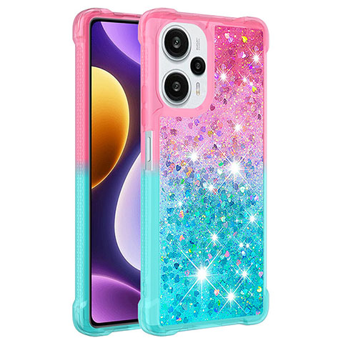 Silikon Hülle Handyhülle Gummi Schutzhülle Flexible Tasche Bling-Bling YB2 für Xiaomi Redmi Note 12 Turbo 5G Rosa