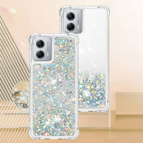 Silikon Hülle Handyhülle Gummi Schutzhülle Flexible Tasche Bling-Bling YB3 für Motorola Moto G 5G (2023) Hellblau