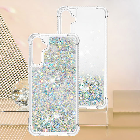 Silikon Hülle Handyhülle Gummi Schutzhülle Flexible Tasche Bling-Bling YB3 für Samsung Galaxy A34 5G Hellblau