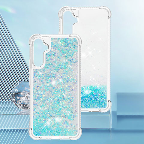 Silikon Hülle Handyhülle Gummi Schutzhülle Flexible Tasche Bling-Bling YB3 für Samsung Galaxy A34 5G Hellblau