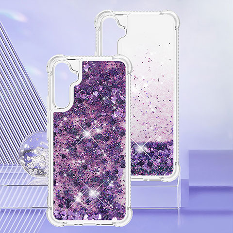 Silikon Hülle Handyhülle Gummi Schutzhülle Flexible Tasche Bling-Bling YB3 für Samsung Galaxy A34 5G Violett