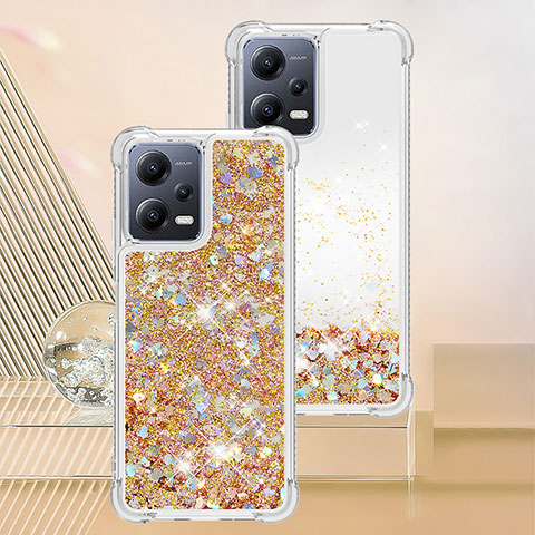 Silikon Hülle Handyhülle Gummi Schutzhülle Flexible Tasche Bling-Bling YB3 für Xiaomi Redmi Note 12 Pro 5G Gold