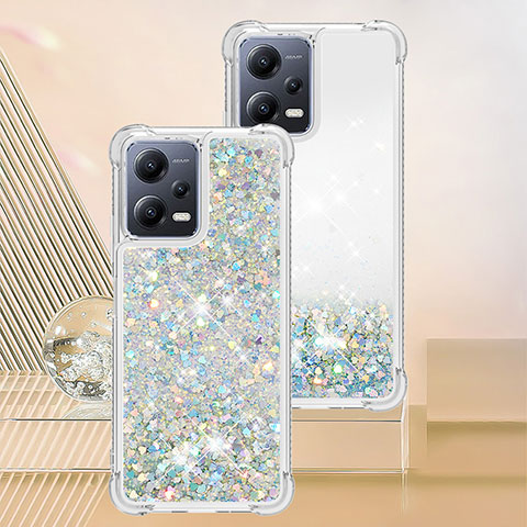 Silikon Hülle Handyhülle Gummi Schutzhülle Flexible Tasche Bling-Bling YB3 für Xiaomi Redmi Note 12 Pro 5G Hellblau