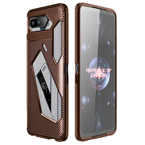 Silikon Hülle Handyhülle Gummi Schutzhülle Flexible Tasche Köper für Asus ROG Phone 5 ZS673KS Braun