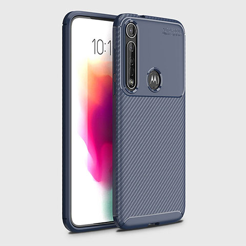 Silikon Hülle Handyhülle Gummi Schutzhülle Flexible Tasche Köper für Motorola Moto G8 Plus Blau