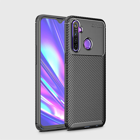 Silikon Hülle Handyhülle Gummi Schutzhülle Flexible Tasche Köper für Realme 5 Schwarz