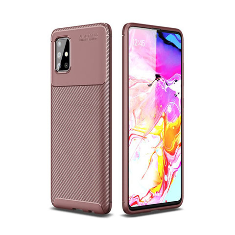 Silikon Hülle Handyhülle Gummi Schutzhülle Flexible Tasche Köper für Samsung Galaxy A51 5G Braun