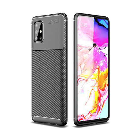 Silikon Hülle Handyhülle Gummi Schutzhülle Flexible Tasche Köper für Samsung Galaxy A51 5G Schwarz