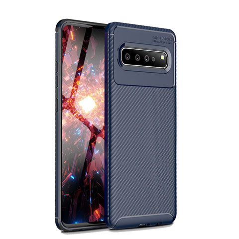 Silikon Hülle Handyhülle Gummi Schutzhülle Flexible Tasche Köper für Samsung Galaxy S10 5G SM-G977B Blau