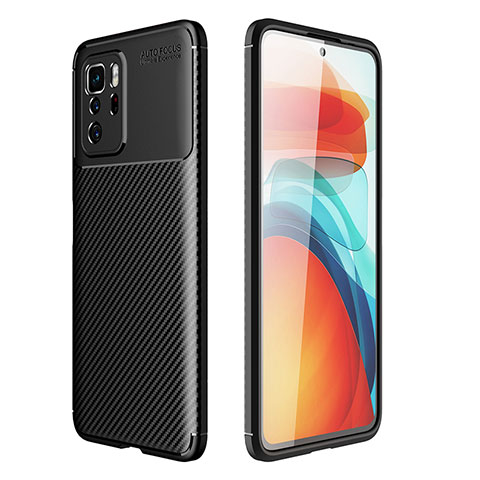 Silikon Hülle Handyhülle Gummi Schutzhülle Flexible Tasche Köper für Xiaomi Redmi Note 10 Pro 5G Schwarz