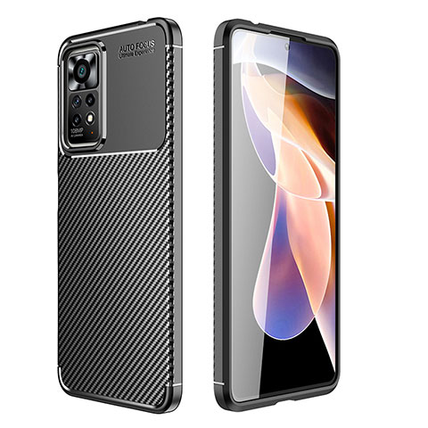 Silikon Hülle Handyhülle Gummi Schutzhülle Flexible Tasche Köper für Xiaomi Redmi Note 11 Pro 4G Schwarz