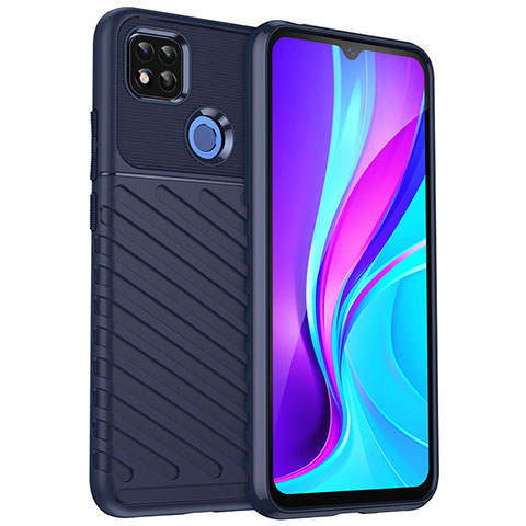 Silikon Hülle Handyhülle Gummi Schutzhülle Flexible Tasche Köper MF1 für Xiaomi Redmi 9 Activ Blau