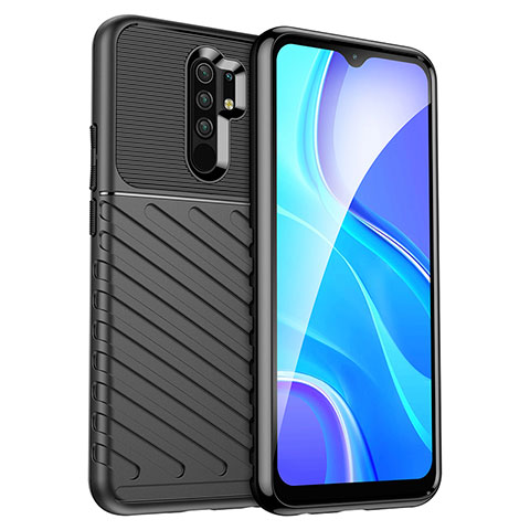 Silikon Hülle Handyhülle Gummi Schutzhülle Flexible Tasche Köper MF1 für Xiaomi Redmi 9 Schwarz