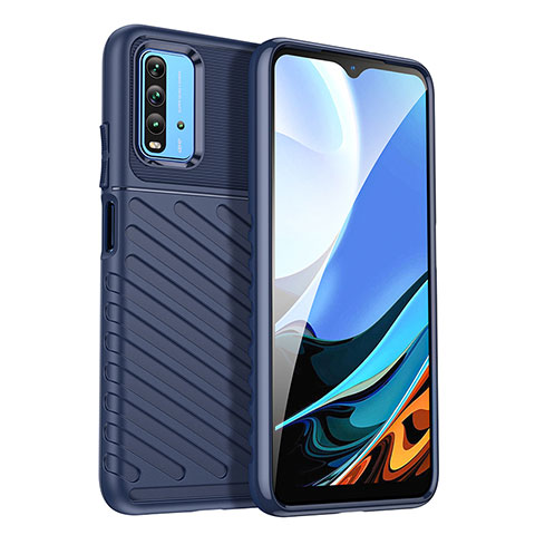 Silikon Hülle Handyhülle Gummi Schutzhülle Flexible Tasche Köper MF1 für Xiaomi Redmi 9T 4G Blau