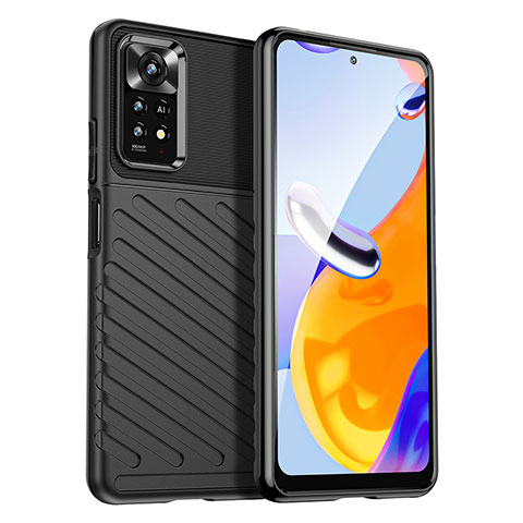 Silikon Hülle Handyhülle Gummi Schutzhülle Flexible Tasche Köper MF1 für Xiaomi Redmi Note 11 Pro 5G Schwarz