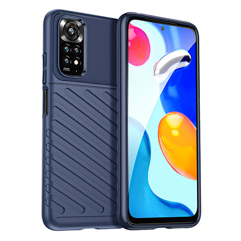 Silikon Hülle Handyhülle Gummi Schutzhülle Flexible Tasche Köper MF1 für Xiaomi Redmi Note 11S 4G Blau