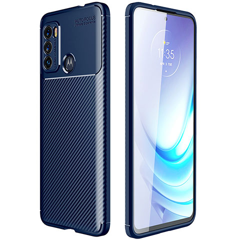 Silikon Hülle Handyhülle Gummi Schutzhülle Flexible Tasche Köper S01 für Motorola Moto G40 Fusion Blau