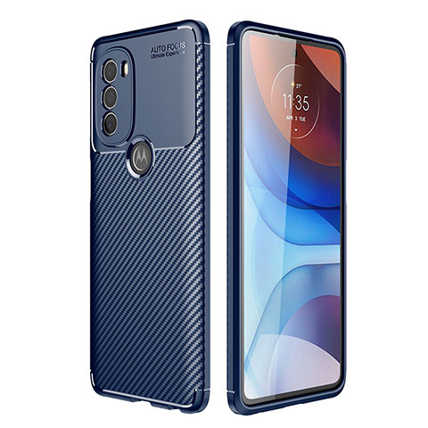 Silikon Hülle Handyhülle Gummi Schutzhülle Flexible Tasche Köper S01 für Motorola Moto G71 5G Blau