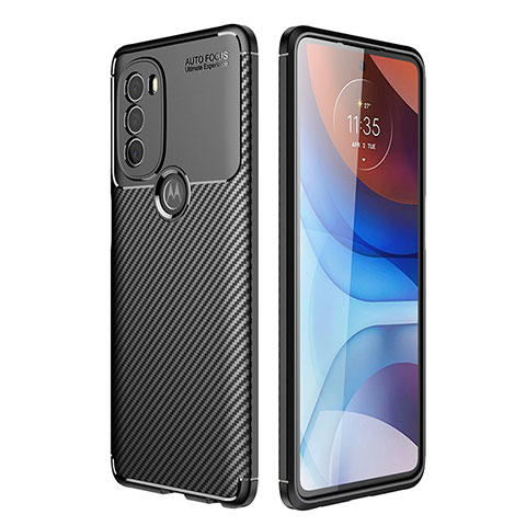 Silikon Hülle Handyhülle Gummi Schutzhülle Flexible Tasche Köper S01 für Motorola Moto G71 5G Schwarz