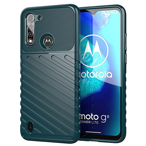 Silikon Hülle Handyhülle Gummi Schutzhülle Flexible Tasche Köper S01 für Motorola Moto G8 Power Lite Grün