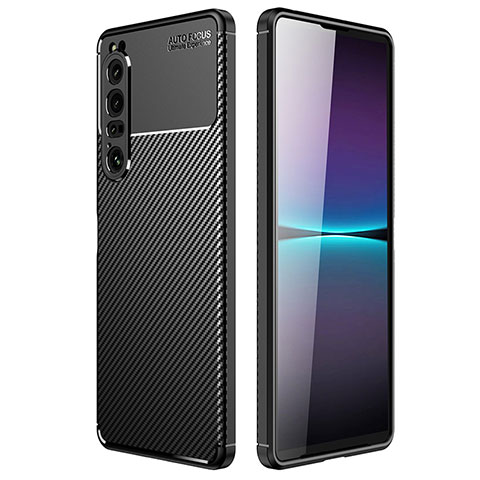 Silikon Hülle Handyhülle Gummi Schutzhülle Flexible Tasche Köper S01 für Sony Xperia 1 IV SO-51C Schwarz