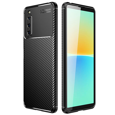 Silikon Hülle Handyhülle Gummi Schutzhülle Flexible Tasche Köper S01 für Sony Xperia 10 IV Schwarz