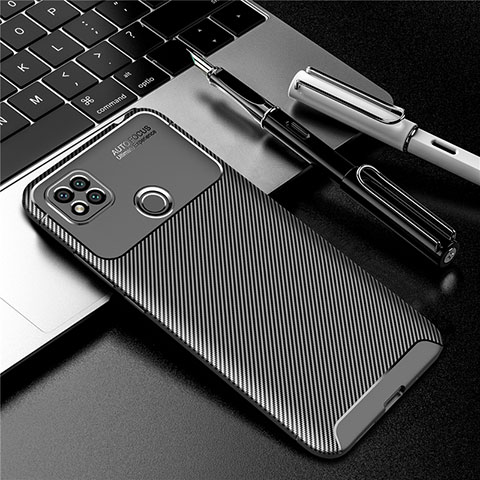 Silikon Hülle Handyhülle Gummi Schutzhülle Flexible Tasche Köper S01 für Xiaomi Redmi 9C NFC Schwarz