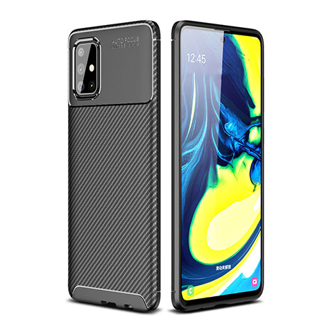 Silikon Hülle Handyhülle Gummi Schutzhülle Flexible Tasche Köper WL1 für Samsung Galaxy A71 5G Schwarz