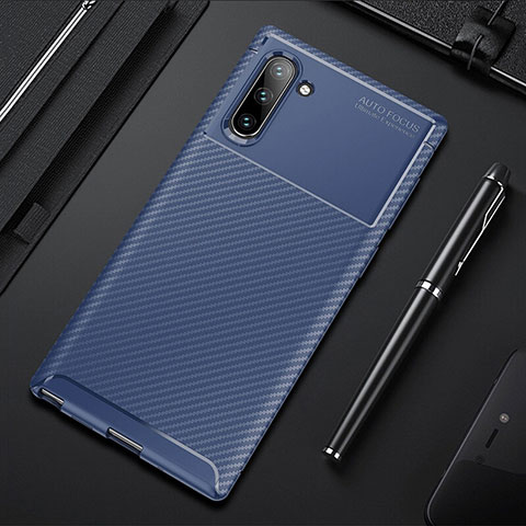Silikon Hülle Handyhülle Gummi Schutzhülle Flexible Tasche Köper Y01 für Samsung Galaxy Note 10 5G Blau