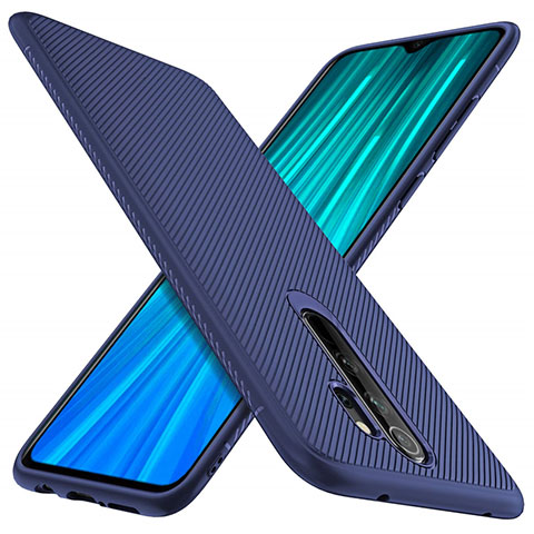 Silikon Hülle Handyhülle Gummi Schutzhülle Flexible Tasche Köper Y03 für Xiaomi Redmi Note 8 Pro Blau