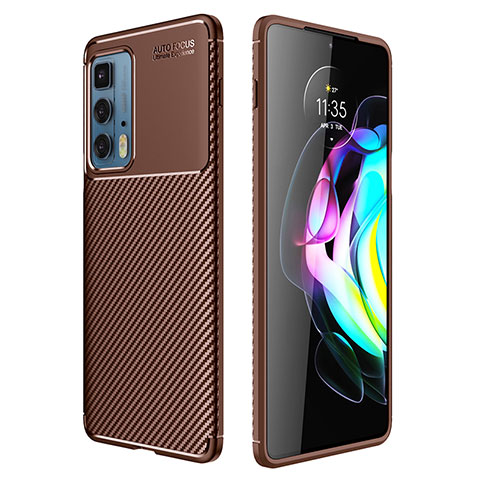 Silikon Hülle Handyhülle Gummi Schutzhülle Flexible Tasche Köper Z01 für Motorola Moto Edge 20 Pro 5G Braun