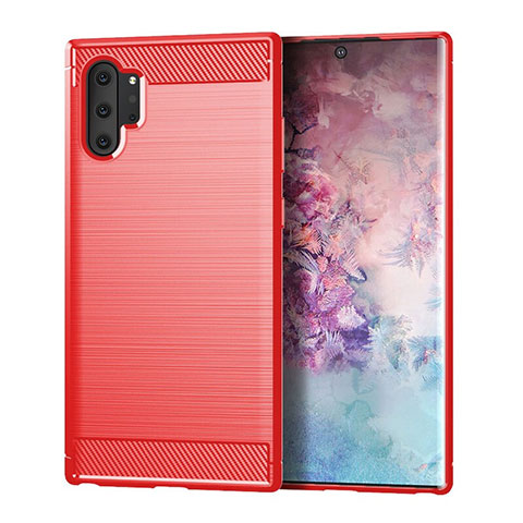 Silikon Hülle Handyhülle Gummi Schutzhülle Flexible Tasche Line C01 für Samsung Galaxy Note 10 Plus 5G Rot