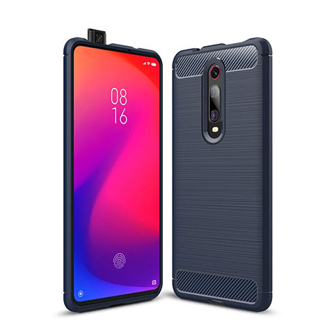 Silikon Hülle Handyhülle Gummi Schutzhülle Flexible Tasche Line C01 für Xiaomi Mi 9T Blau