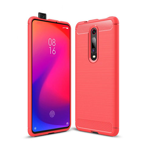 Silikon Hülle Handyhülle Gummi Schutzhülle Flexible Tasche Line C01 für Xiaomi Redmi K20 Pro Rot