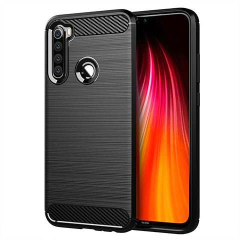 Silikon Hülle Handyhülle Gummi Schutzhülle Flexible Tasche Line C01 für Xiaomi Redmi Note 8 (2021) Schwarz