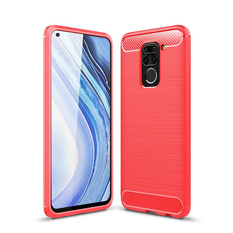 Silikon Hülle Handyhülle Gummi Schutzhülle Flexible Tasche Line C01 für Xiaomi Redmi Note 9 Rot