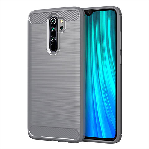 Silikon Hülle Handyhülle Gummi Schutzhülle Flexible Tasche Line C03 für Xiaomi Redmi Note 8 Pro Silber