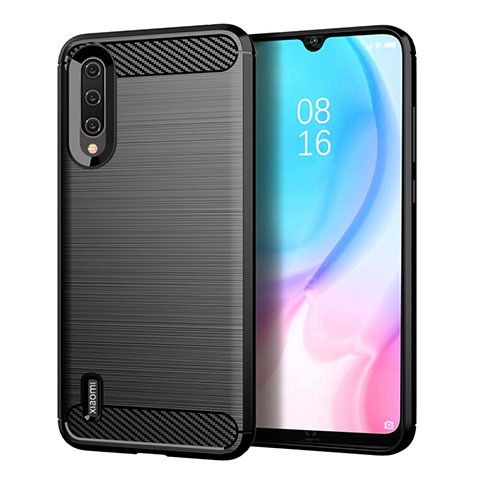 Silikon Hülle Handyhülle Gummi Schutzhülle Flexible Tasche Line C05 für Xiaomi Mi A3 Schwarz