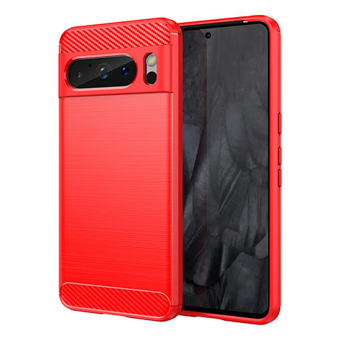 Silikon Hülle Handyhülle Gummi Schutzhülle Flexible Tasche Line für Google Pixel 8 Pro 5G Rot