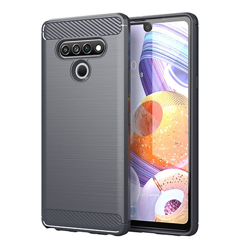 Silikon Hülle Handyhülle Gummi Schutzhülle Flexible Tasche Line für LG Stylo 6 Grau