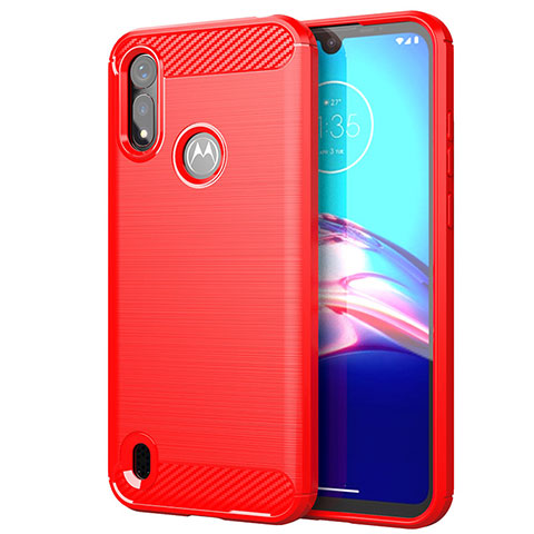 Silikon Hülle Handyhülle Gummi Schutzhülle Flexible Tasche Line für Motorola Moto E6s (2020) Rot