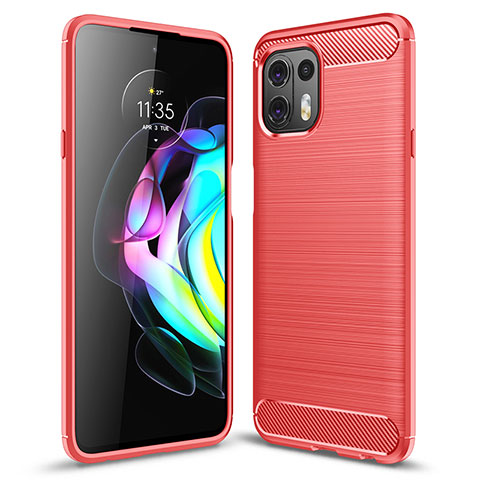 Silikon Hülle Handyhülle Gummi Schutzhülle Flexible Tasche Line für Motorola Moto Edge 20 Lite 5G Rot