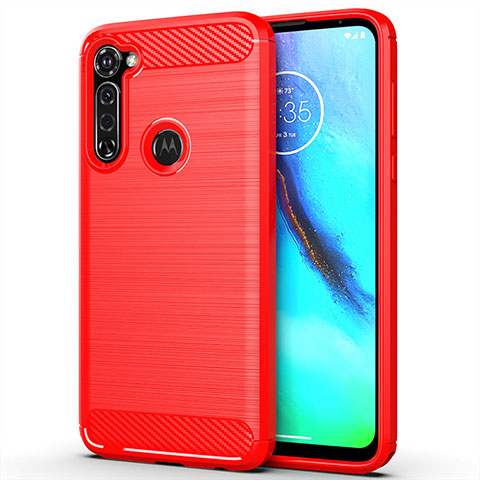 Silikon Hülle Handyhülle Gummi Schutzhülle Flexible Tasche Line für Motorola Moto G Pro Rot